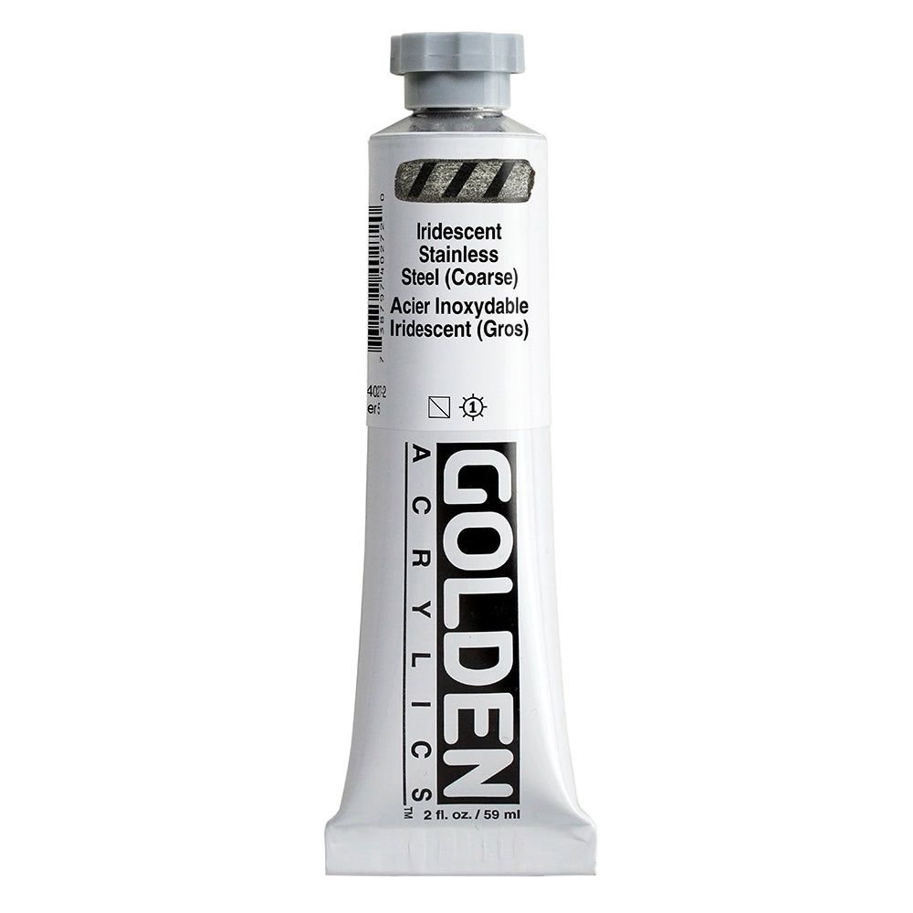 Golden Heavy Body Acrylic Paint Iridescent Stainless Steel (Coarse)