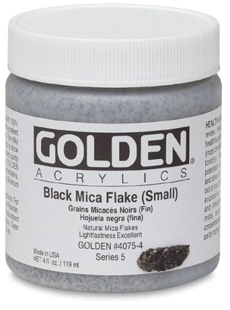Golden Heavy Body Acrylic Paint Black Mica Flake Small 118ml