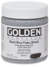 Golden Heavy Body Acrylic Paint Black Mica Flake Small 118ml