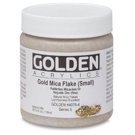 Golden Heavy Body Acrylic Paint Gold Mica Flake Small