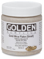 Golden Heavy Body Acrylic Paint Gold Mica Flake Small 118ml