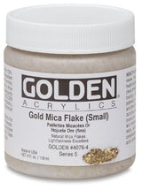 Golden Heavy Body Acrylic Paint Gold Mica Flake Small 118ml