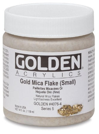 Golden Heavy Body Acrylic Paint Gold Mica Flake Small 118ml