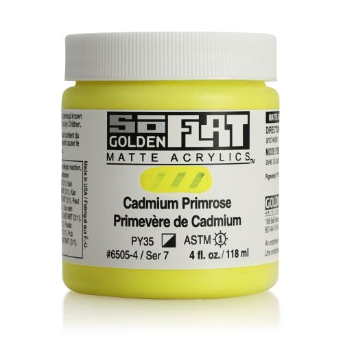 Golden SoFlat Acrylic Paint Cadmium Primrose 118ml