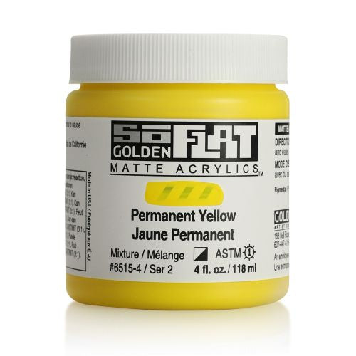 Golden SoFlat Acrylic Paint Permanent Yellow 118ml