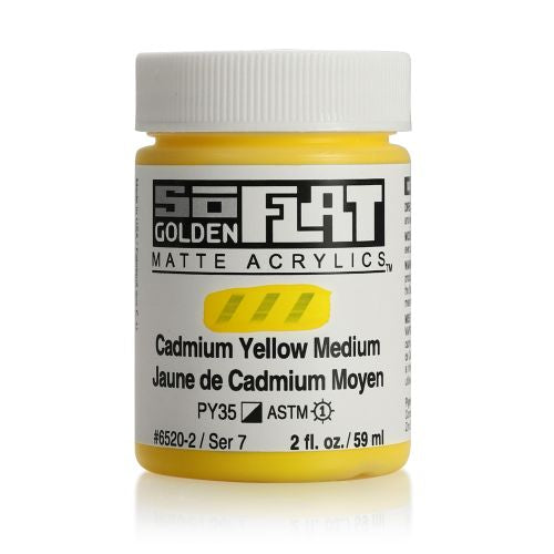 Golden SoFlat Acrylic Paint Cadmium Yellow Medium 59ml