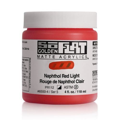 Golden SoFlat Acrylic Paint Naphthol Red Light 118ml
