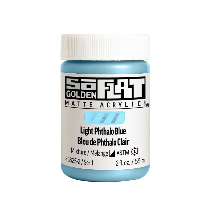 Golden SoFlat Acrylic Paint Light Phthalo Blue 59ml