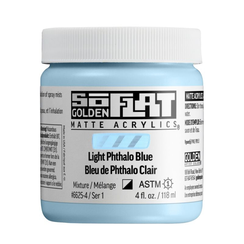 Golden SoFlat Acrylic Paint Light Phthalo Blue