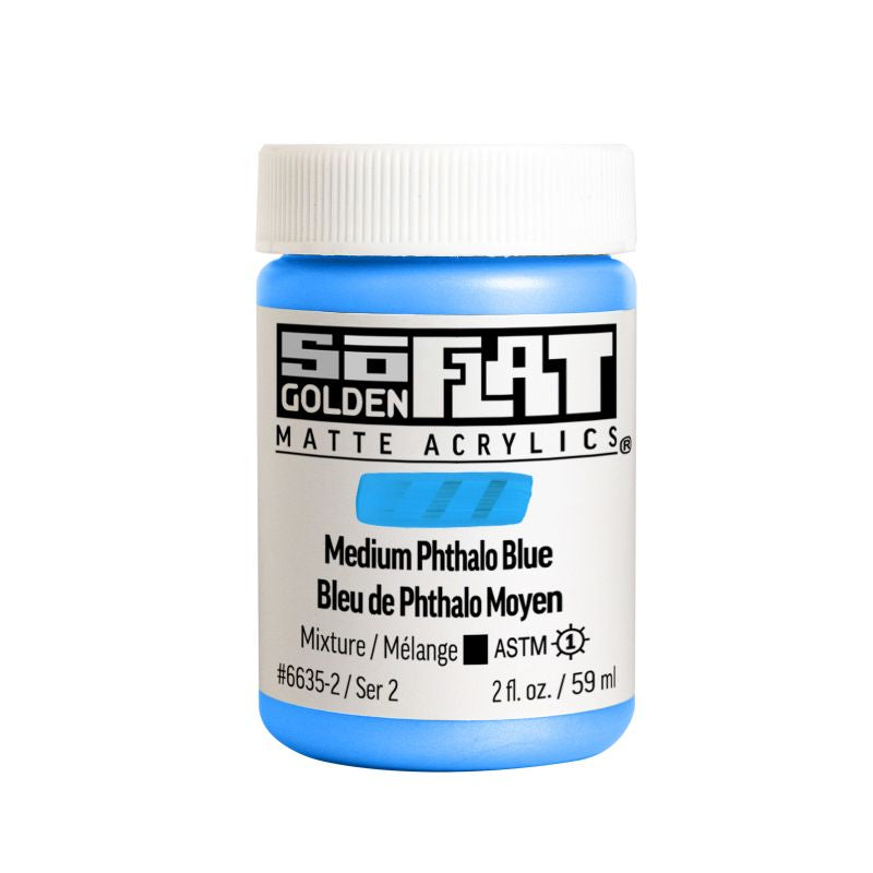 Golden SoFlat Acrylic Paint Medium Phthalo Blue 59ml