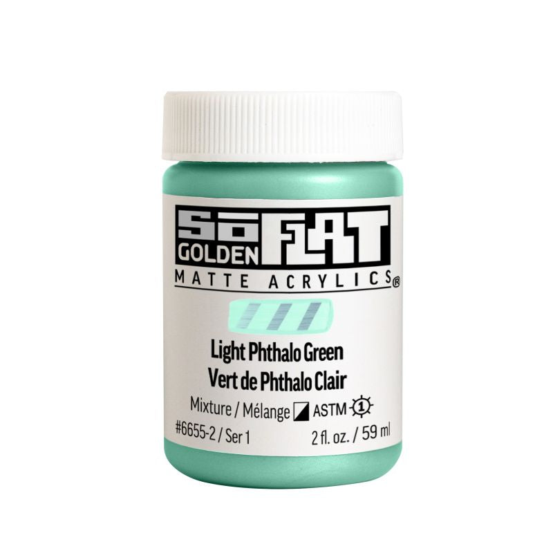 Golden SoFlat Acrylic Paint Light Phthalo Green