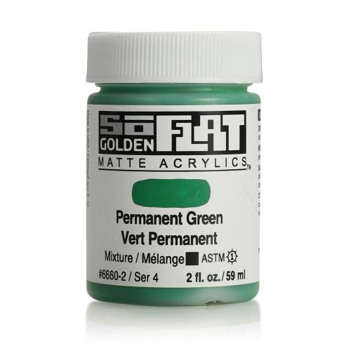 Golden SoFlat Acrylic Paint Permanent Green