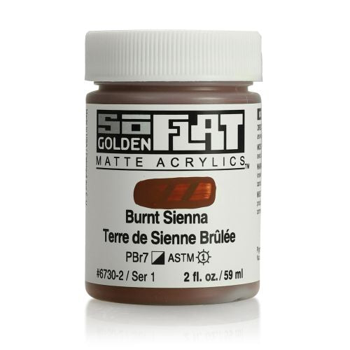 Golden SoFlat Acrylic Paint Burnt Sienna 59ml