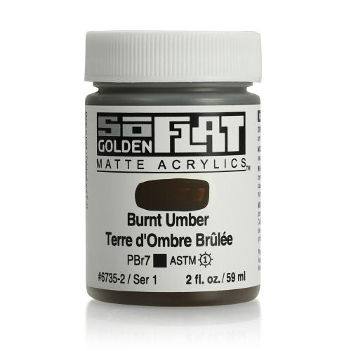 Golden SoFlat Acrylic Paint Burnt Umber 59ml