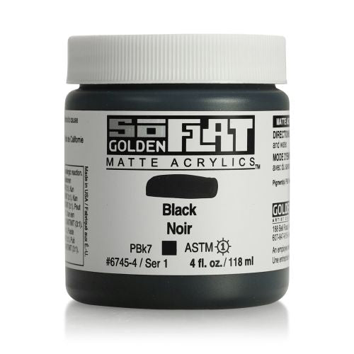 Golden SoFlat Acrylic Paint Black 118ml