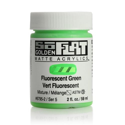 Golden SoFlat Acrylic Paint Fluorescent Green 59ml