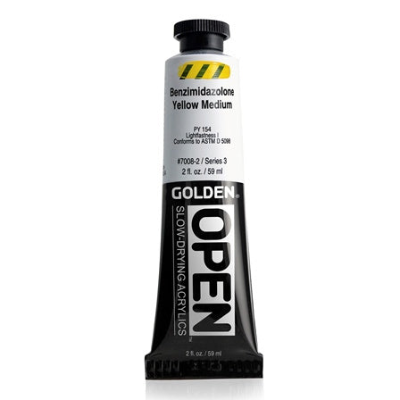 Golden OPEN Acrylic Paint Benzimidazolone Yellow Medium