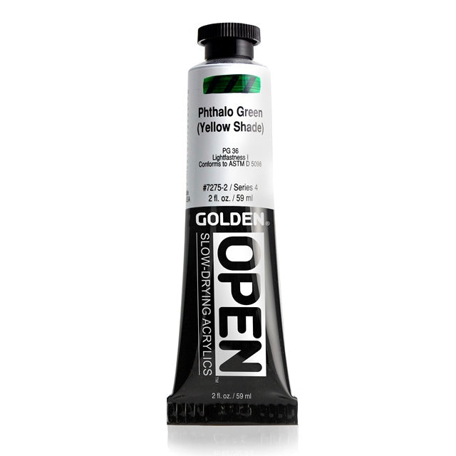 Golden OPEN Acrylic Paint Phthalo Green (Yellow Shade)