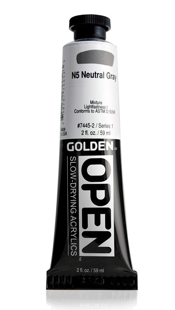Golden OPEN Acrylic Paint N5 Neutral Gray 59ml