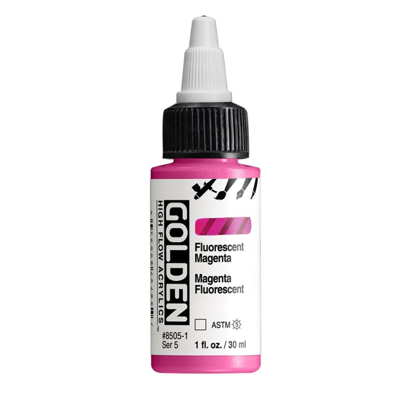Golden High Flow Acrylic Paint Fluorescent Magenta 30ml
