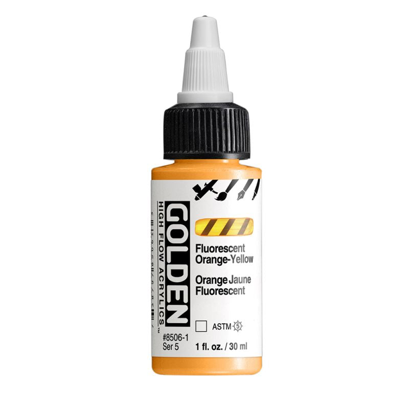 Golden High Flow Acrylic Paint Fluorescent Orange-Yellow