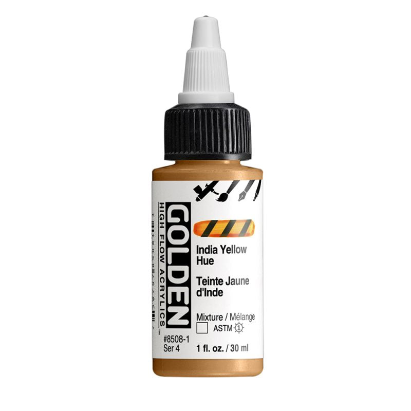 Golden High Flow Acrylic Paint India Yellow Hue