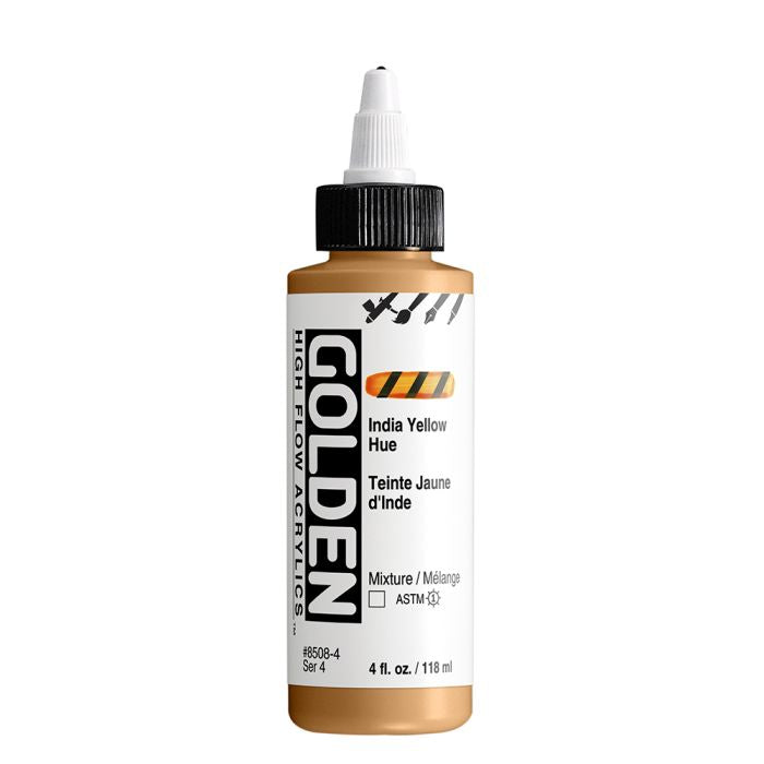 Golden High Flow Acrylic Paint India Yellow Hue 118ml
