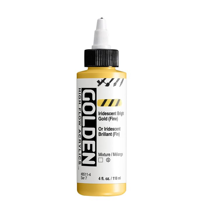 Golden High Flow Acrylic Paint Iridescent Bright Gold (Fine)