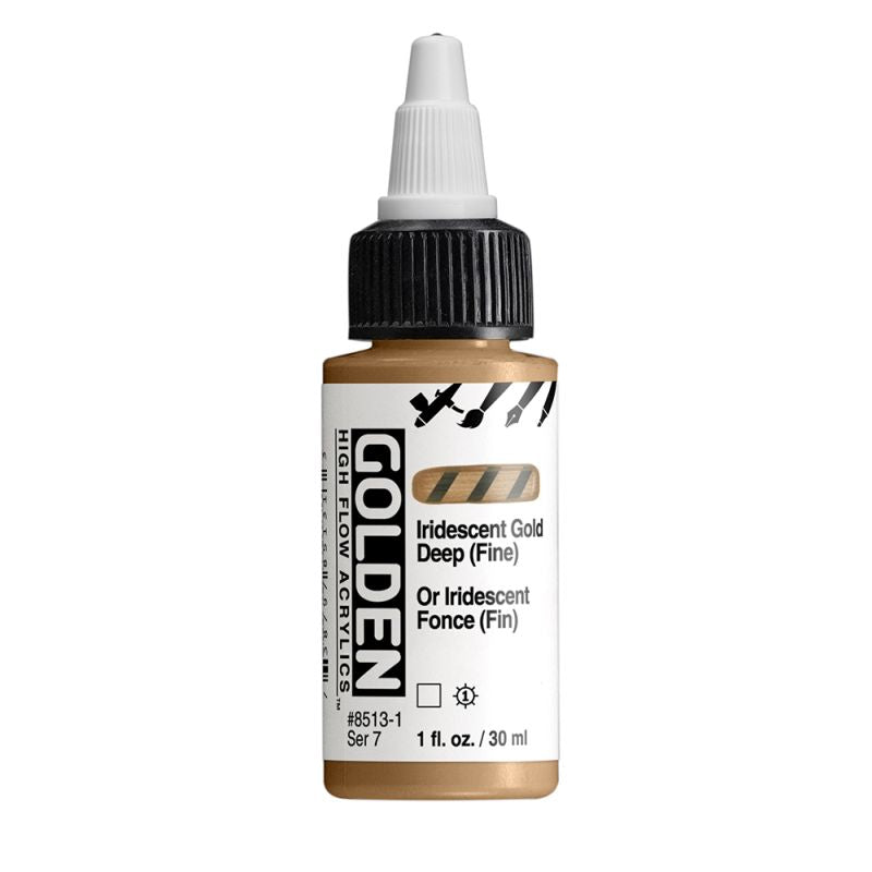 Golden High Flow Acrylic Paint Iridescent Gold Deep (Fine) 30ml