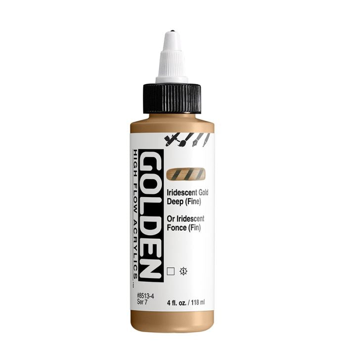 Golden High Flow Acrylic Paint Iridescent Gold Deep (Fine)