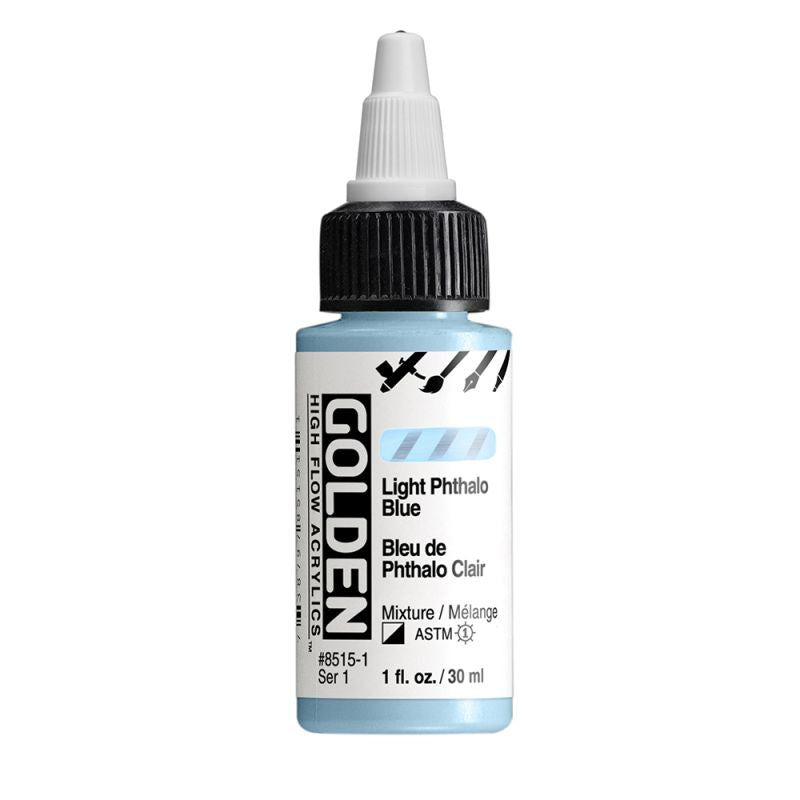 Golden High Flow Acrylic Paint Light Phthalo Blue 30ml