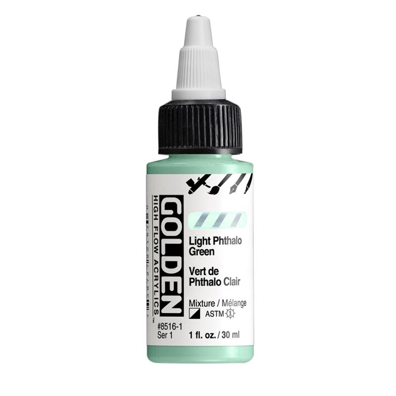 Golden High Flow Acrylic Paint Light Phthalo Green 30ml