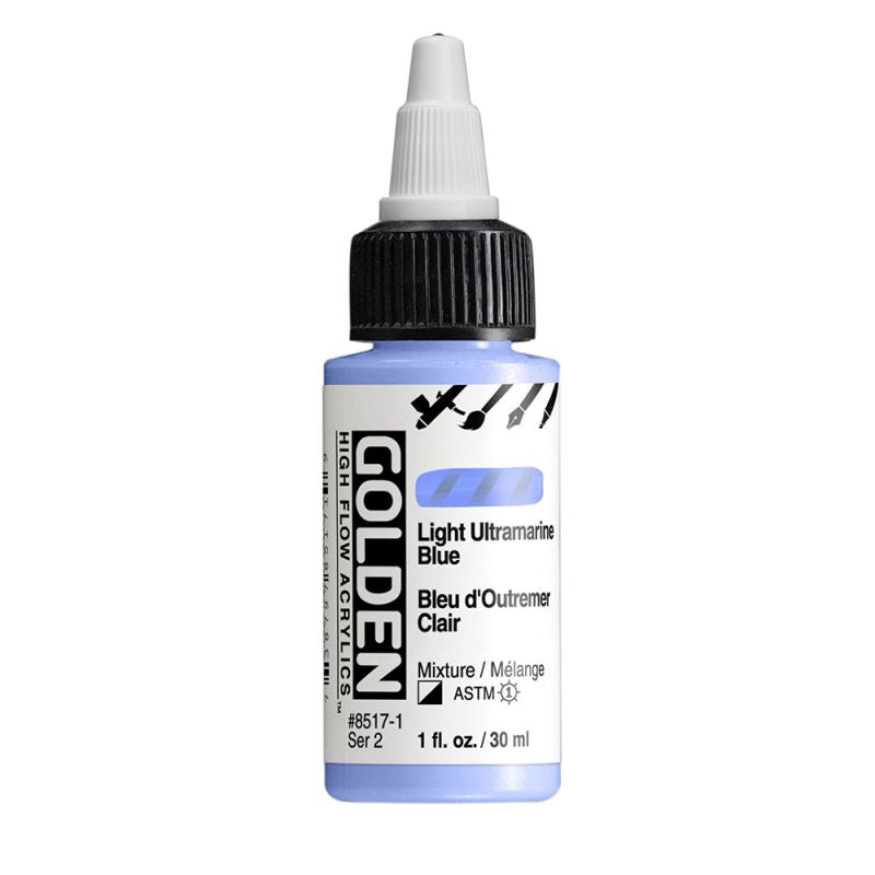 Golden High Flow Acrylic Paint Light Ultramarine Blue 30ml