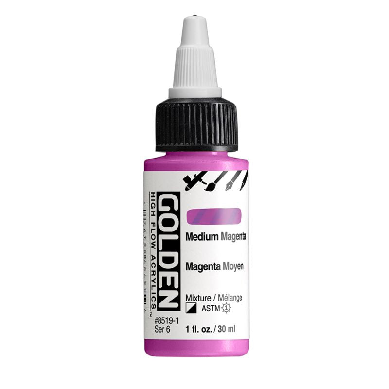 Golden High Flow Acrylic Paint Medium Magenta 30ml