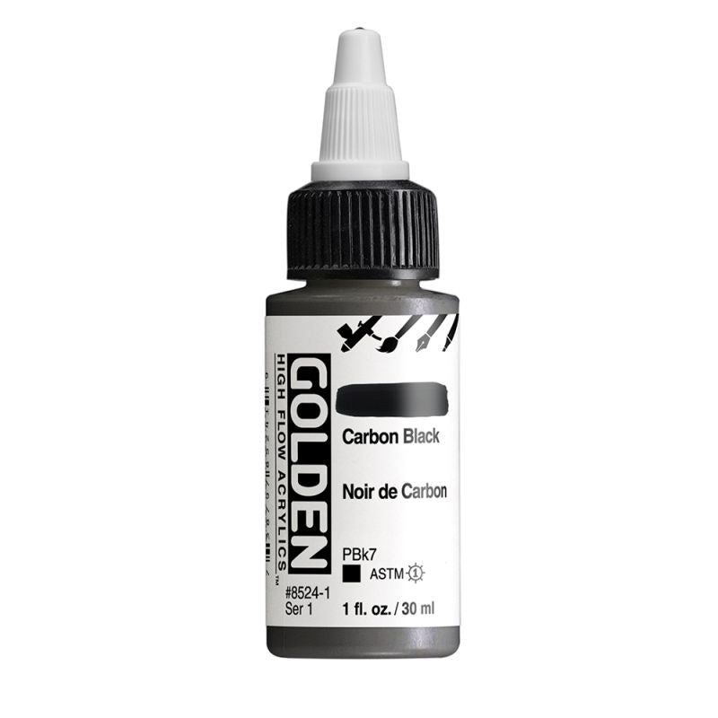 Golden High Flow Acrylic Paint Carbon Black 30ml