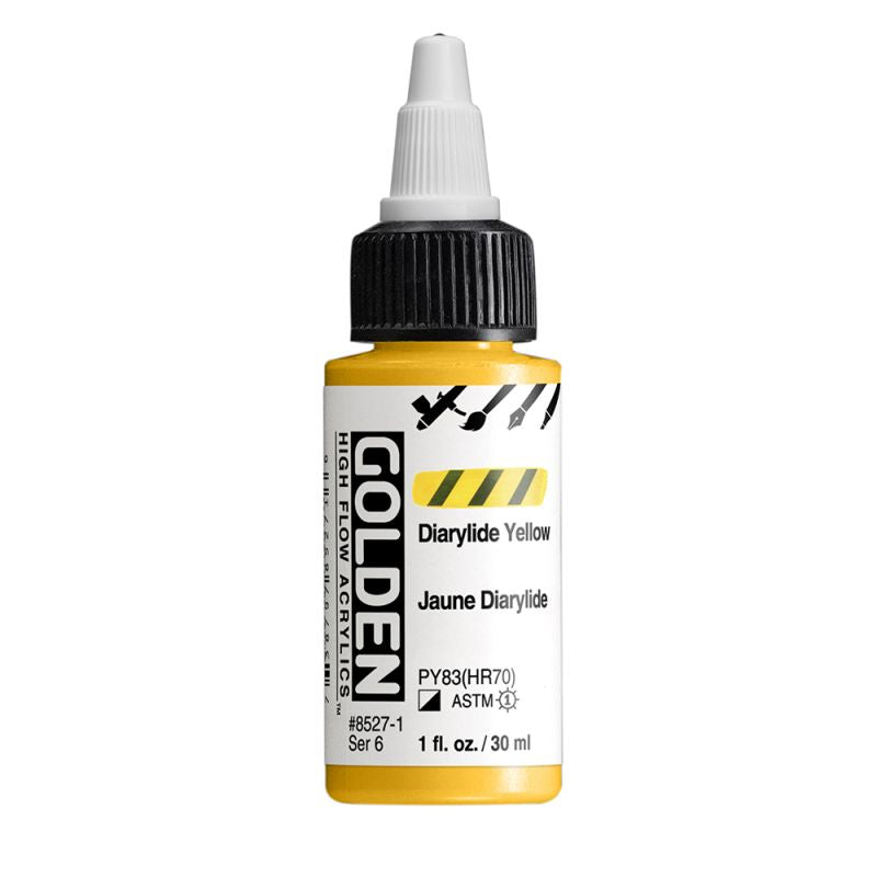 Golden High Flow Acrylic Paint Diarylide Yellow 30ml