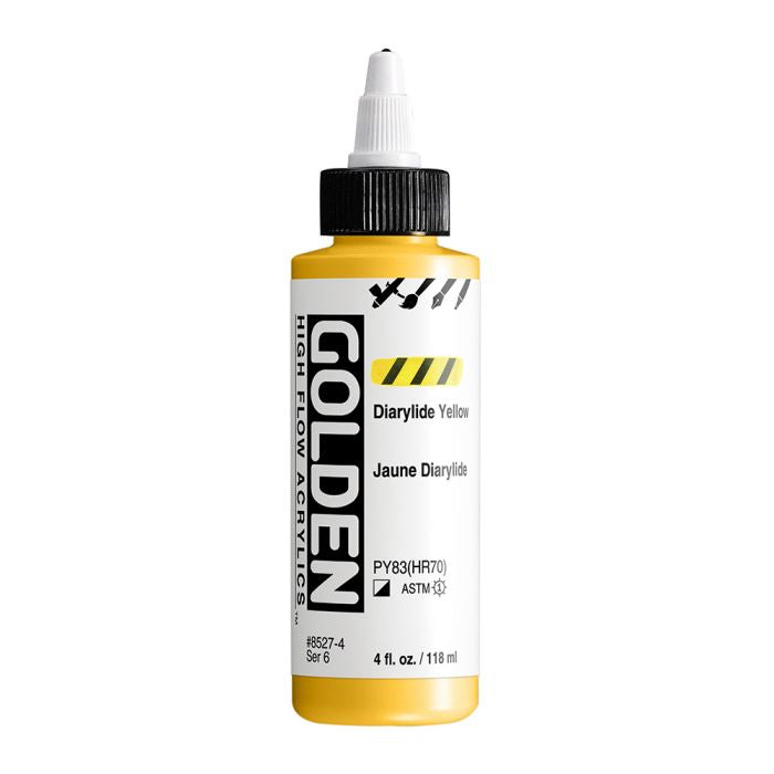Golden High Flow Acrylic Paint Diarylide Yellow 118ml
