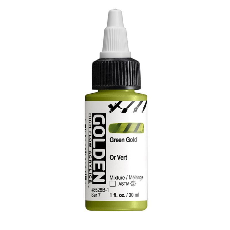 Golden High Flow Acrylic Paint Green Gold 30ml