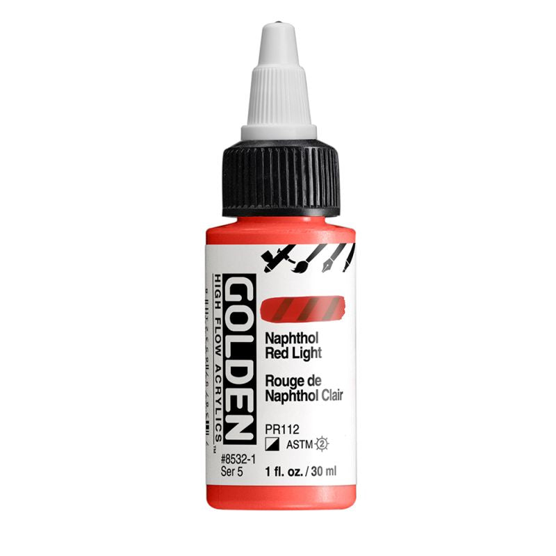 Golden High Flow Acrylic Paint Naphthol Red Light