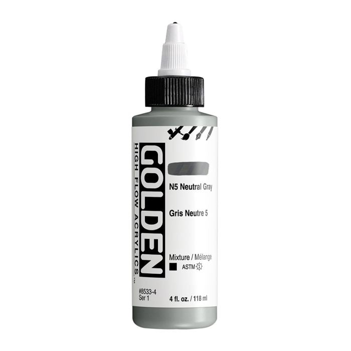 Golden High Flow Acrylic Paint N5 Neutral Gray