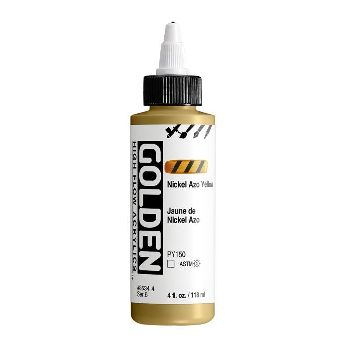 Golden High Flow Acrylic Paint Nickel Azo Yellow 118ml