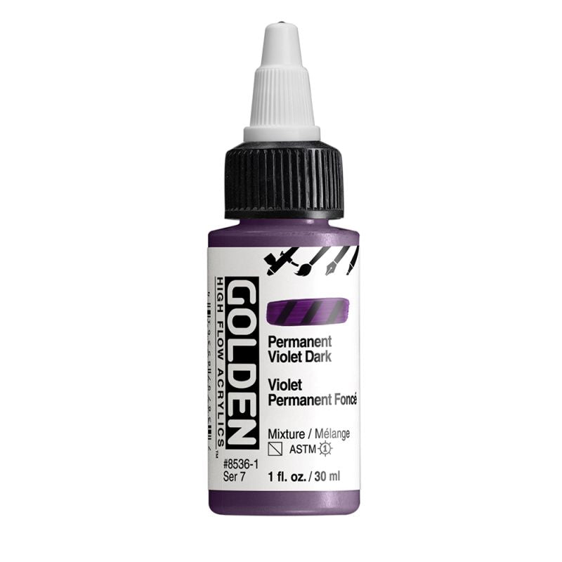 Golden High Flow Acrylic Paint Permanent Violet Dark