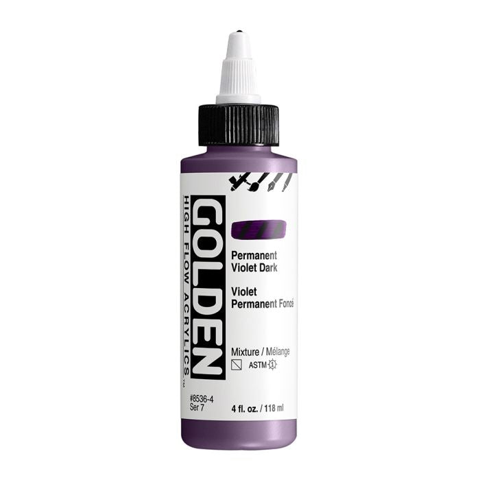 Golden High Flow Acrylic Paint Permanent Violet Dark 118ml