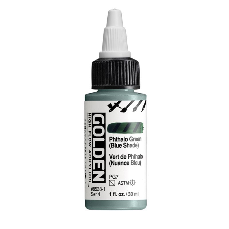 Golden High Flow Acrylic Paint Phthalo Green (Blue Shade)