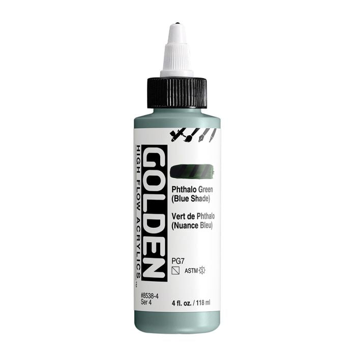 Golden High Flow Acrylic Paint Phthalo Green (Blue Shade)