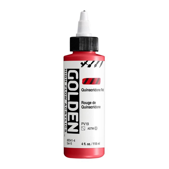 Golden High Flow Acrylic Paint Quinacridone Red
