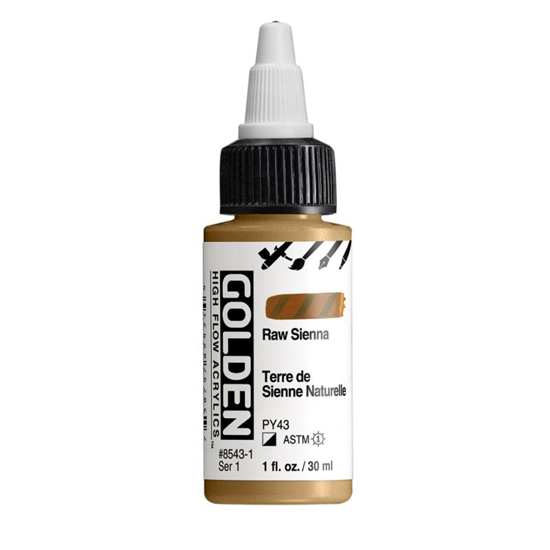 Golden High Flow Acrylic Paint Raw Sienna 30ml