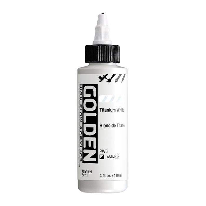 Golden High Flow Acrylic Paint Titanium White 118ml
