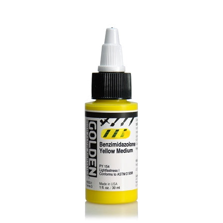 Golden High Flow Acrylic Paint Benzimidazolone Yellow Medium