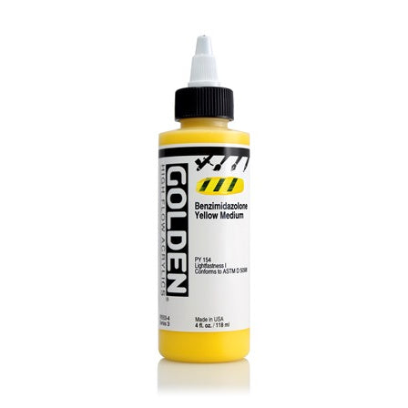 Golden High Flow Acrylic Paint Benzimidazolone Yellow Medium